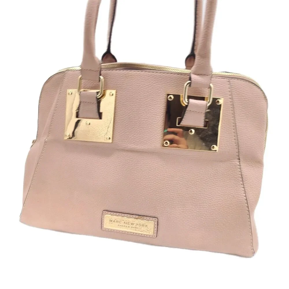 Marc New York Blush Pink Pebble Leather Two-Way Satchel Crossbody Bag VGUC